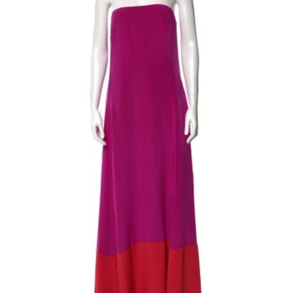 Long silk strapless dress